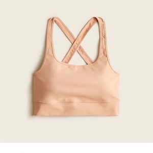 J. Crew | Warm Taupe Longline Low Impact‎ Cross Back Sports Bra Size S